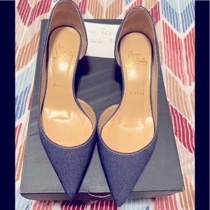 Christian Louboutin Blue Denim Kerara Pumps, Euro 35.5